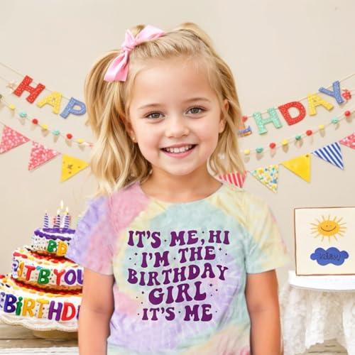 Image of Birthday Girls Shirt Kid It's Me Hi I'm The Birthday Girl It's Me 5-12Y | YHHR Birthday Shirts for Girls ,Bday Girl Shirt ,Its My Birthday Shirt Girl Graphic Tee ,Kids Bday Party Outfit 5-12 Years