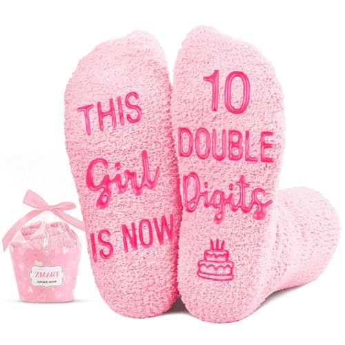 Zmart 10 Year Old Birthday Gifts - Socks for Tween Girls Age 10, Presents for 10 Years Olds Kids, Gift Ideas for Ten