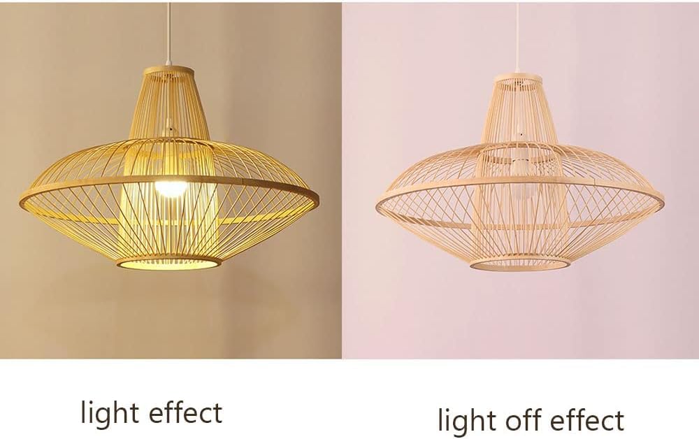 Beige Basket Lamp Shade Hollow Pendant Light Southeast Asian Style Wicker Rattan Cage Chandelier Farmhouse Decor Rattan Hanging Ceiling Lamp