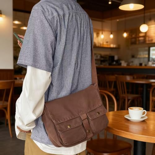 AFGWK Vintage Canvas Messenger Satchel