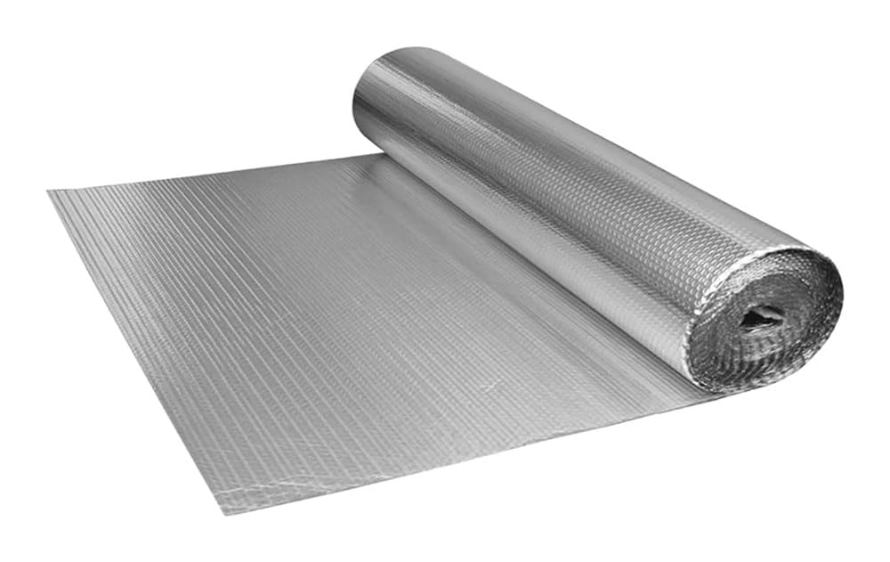 Isolant Thermique, Aluminisé a Bulles Double Face, Feuille réfléchissante pour radiateur, réfléchissant la chaleur, pour fenêtres, caravanes, garages