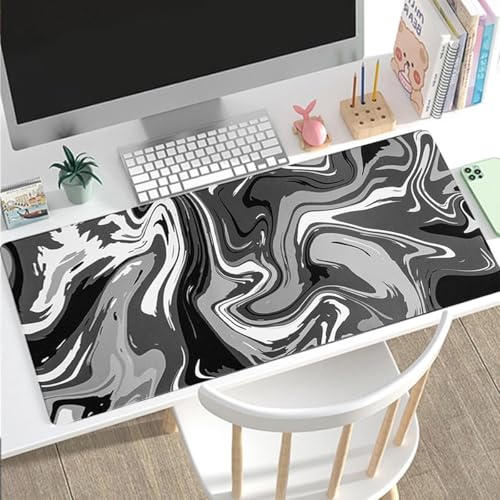 Image of Saco XXL Gaming Mouse Pad for PC - Large Desk Mat 900x400x3mm, Extended Non-Slip Rubber Base, Waterproof Surface, Fluid Design, Big Keyboard Mouse Pad for Office & Home Setup