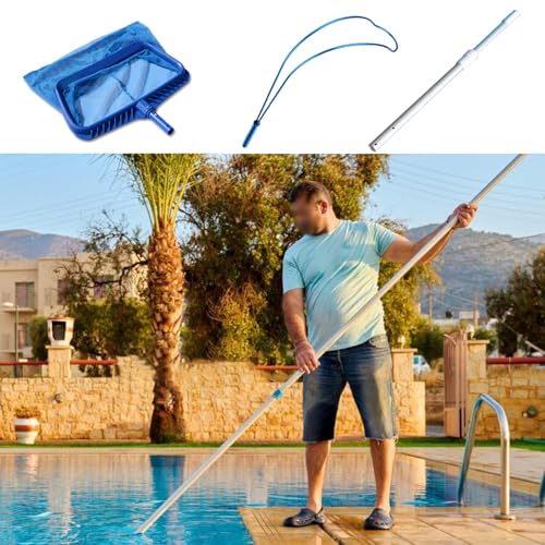 Perche de sauvetage télescopique anti noyade avec filet de piscine 3 m