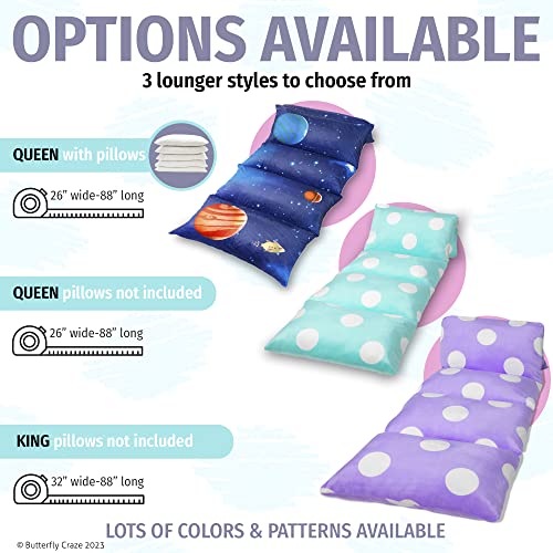 Butterfly Craze Floor Pillow Bed Lounger Cover, Cozy & Stylish Seating Solution For Kids & Adults, Recliner Floor Cushion For Ultimate Comfort, Toddler Nap Mat, Cover Only, Transportation, King #TOP7