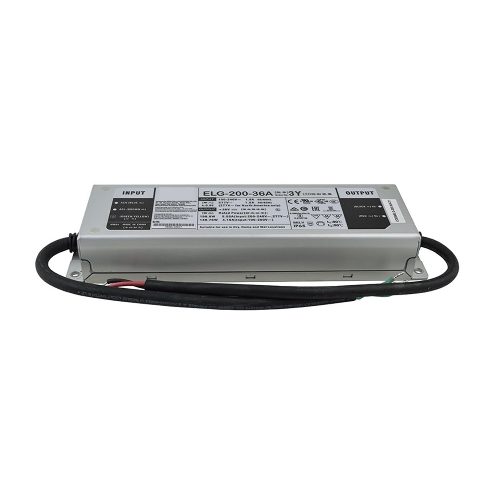 JGNAYRKJQI ELG-200-36A-3Y 200W 5.55A 36V Adjustable LED Power Supply 110V/220V AC to 36V DC 200W Waterproof led Driver