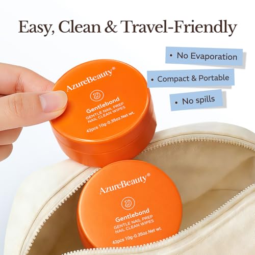 AZUREBEAUTY 4-in-One Nail Prep Pads-Dehydrator & Primer Wipes for Gel, Acrylic & Press On Nails, No Spill, No Brush, Fast & Easy Nail Cleaner Prep, Travel Friendly 84PCS (2 Boxes) - image 8