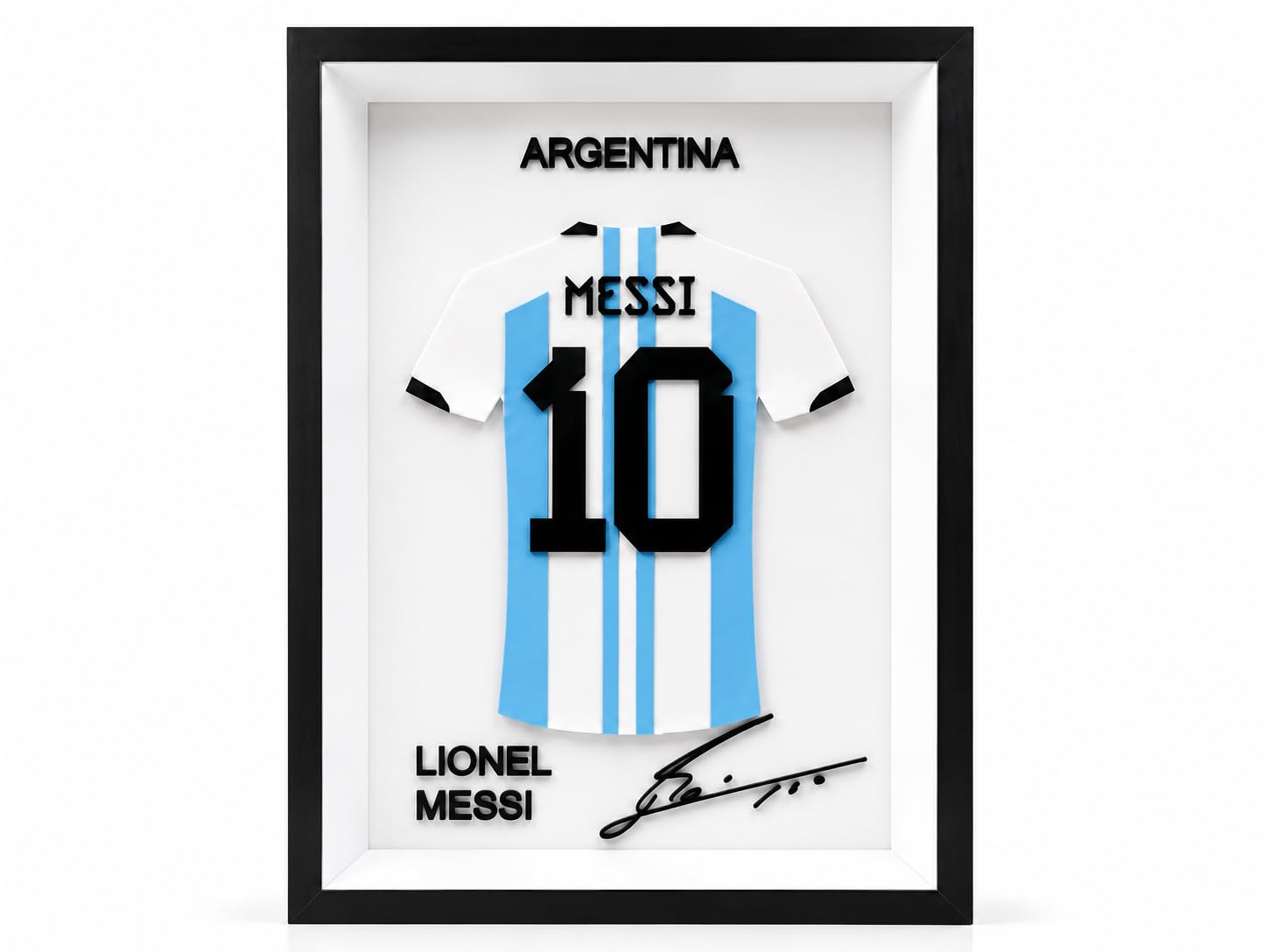 Football Jersey Shadow Box Display Frame, Argentina No. 10, Black | Sports Memorabilia, Wall Decor-image-10