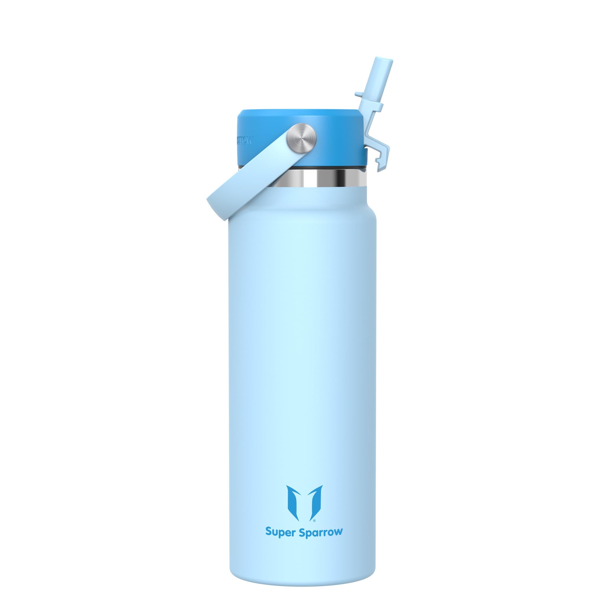 Sparrow Trinkflasche Edelstahl 750ml - Weiter Öffnung SwivelSip Thermosflasche mit Strohhalm - BPA-frei, Auslaufsicher Trinkflaschen - Ergonomisch Thermoskanne für Sport, Reisen, Outdoor