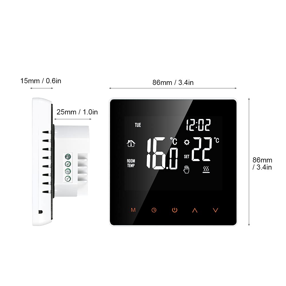 Termostato Intelligente WiFi Regolatore Digitale della Temperatura Controllo App Display LCD Touch Screen Settimana programmabile per L'Ufficio Scuola casa Hotel 16A