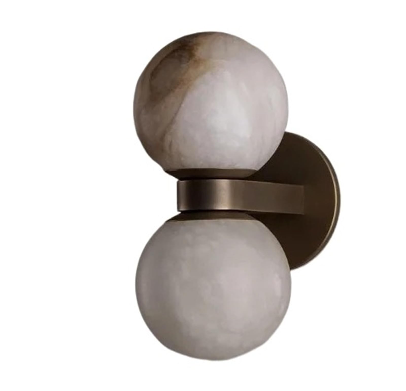 KEXCFTG Modern Minimalist Marble Wall Lamp Bedside Bedroom Villa Corridor Light Luxury Designer Personalized Living Room TV Sconce(Cold Light 6000K,12cm)