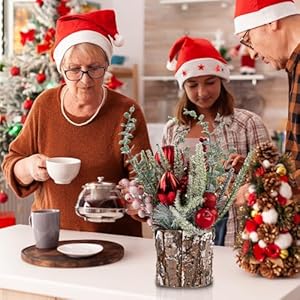 Small Christmas Tree Tabletop Christmas Tree Mini Artificial Christmas Tree Decorations with Red Berry Pine Cone Christmas Decorations for Table Fireplace Mantel (Eucalyptus) (Eucalyptus) Small Christmas Tree Tabletop Christmas Tree Mini Artificial Christmas Tree Decorations with Red Berry Pine Cone Christmas Decorations for Table Fireplace Mantel Eucalyptus Eucalyptus