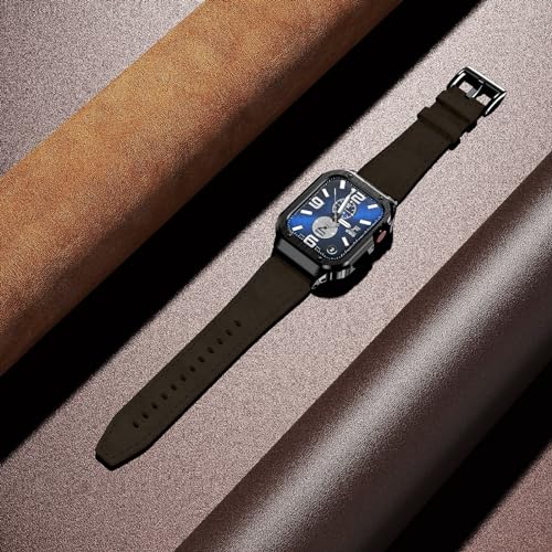 Suplink Metal Case with Leather Strap Compatible Apple Watch Straps 38/40/41mm - Image 4