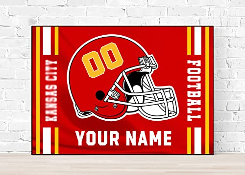 Bysincy Custom Football Diamond Painting With Name And Number, Customized Sports Fan Flag Painting With Helmet, Personnalized Football Diamond Art For Home Wall Decor (32 Design Styles) #TOP3