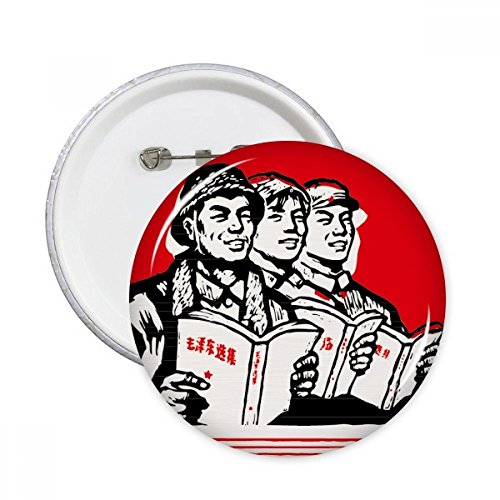 Broches rondes Chine Rouge : le lot de 5 badges XXL idéal comme cadeau