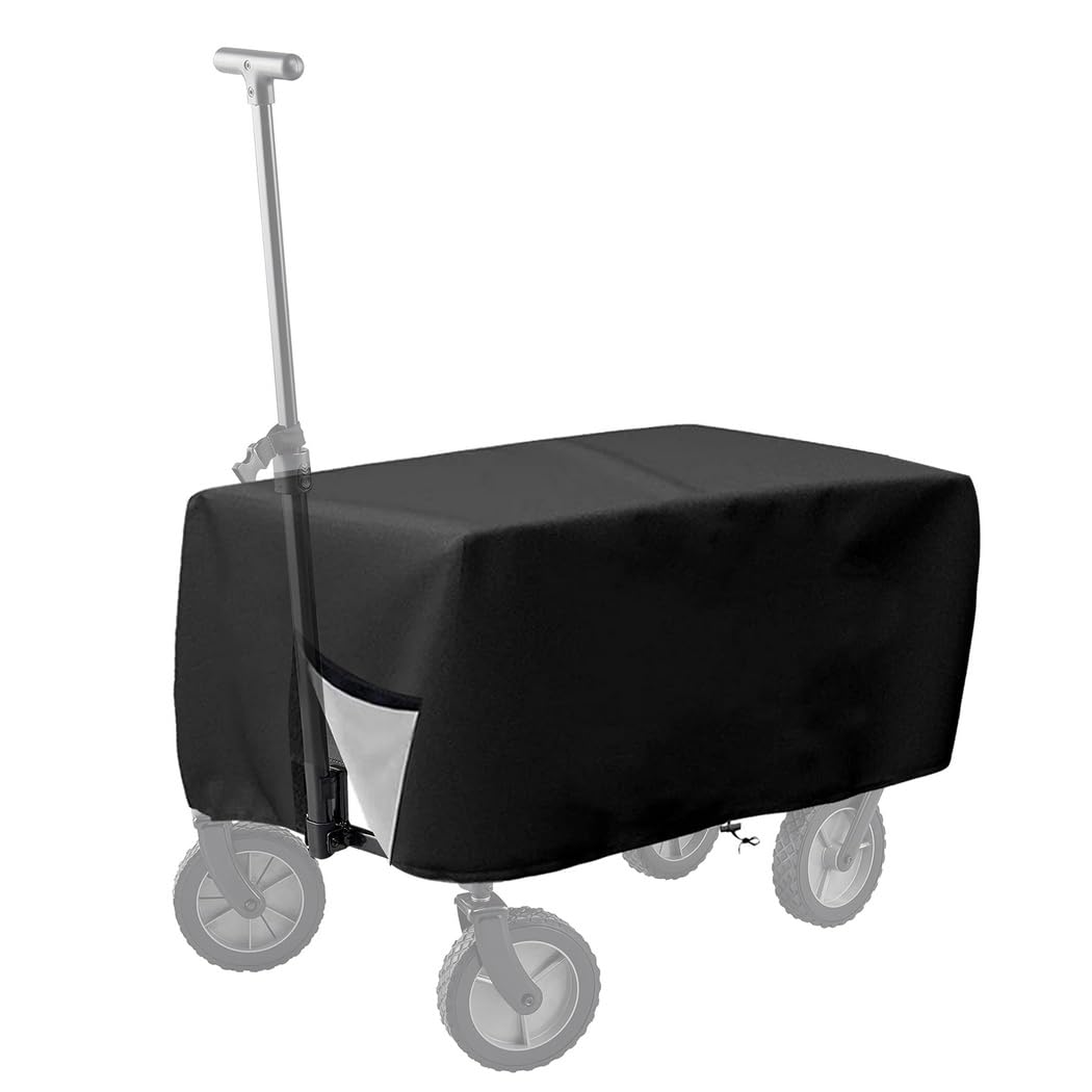 Wagenabdeckung für Outdoor, 420D Oxford Stoff Schutzhaube, wasserfeste Gartenwagen Abdeckung, staubdichte Schwerlast Abdeckung für klappbare Wagen, mit verstärkten Nähten und passgenauem Sitz