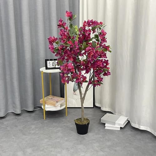 Image of Fox & Fern Artificial Bougainvillea Plant | with Basic Pot | Elevate Any Corner of Your Home /Office | Ornamental Plant Best for Home Decor (Pack of 1) (Ht. 4Ft) (Magenta) GAJW3489
