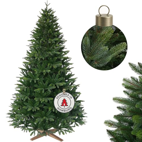 Hochwertiger künstlicher Weihnachtsbaum 210cm mit Holzfuß - Premium...