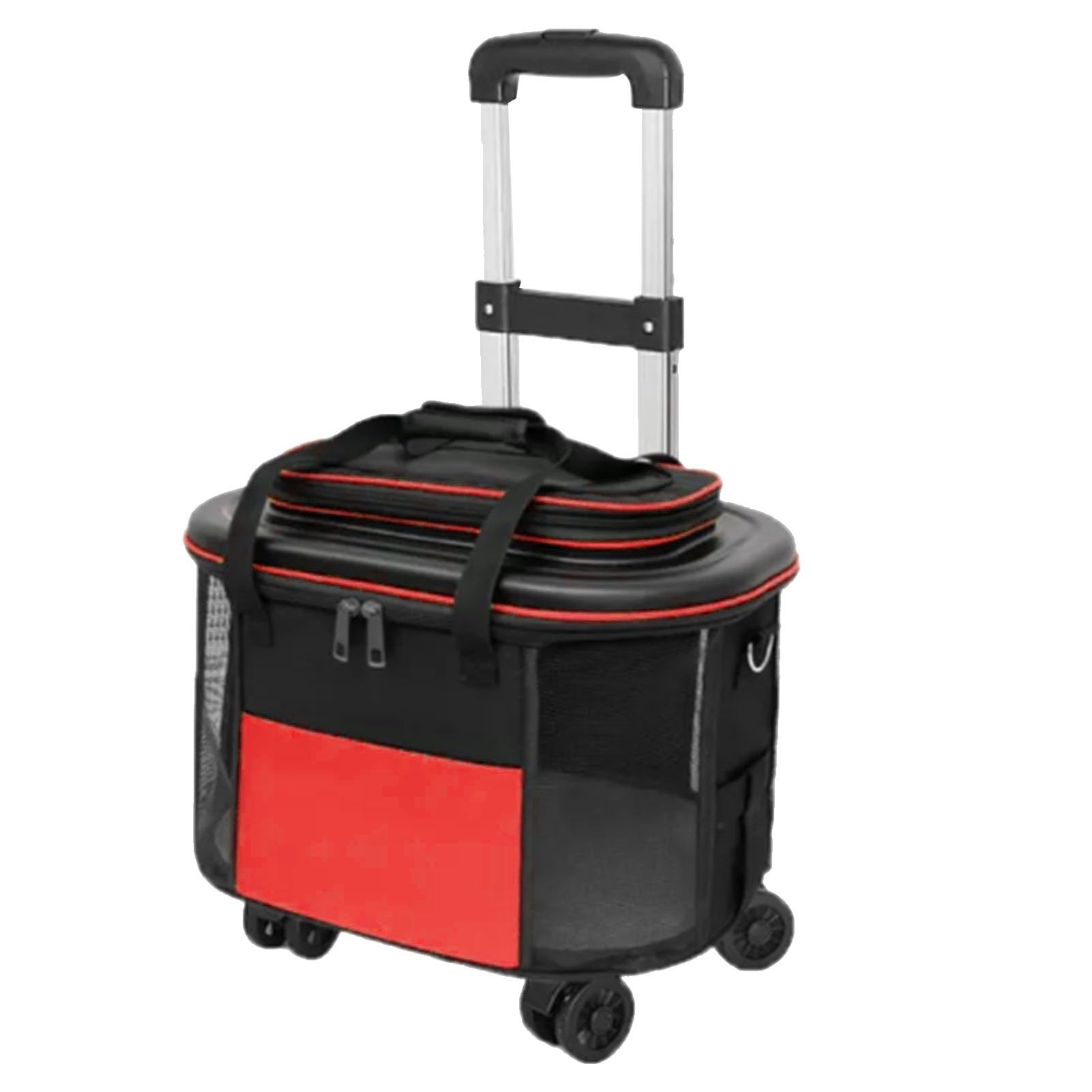 Blanketswarm Rolling Pet Carrier,With Wheels and Backpack Straps, Strong Breathable Mesh Panels,Portable Pet Trolley Case Breathable Dog Cat Carrier with Wheels Pet Suitcase for Going out Travel(Red) โ image 1