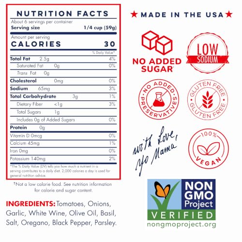 Image of Yo Mama's Foods Keto Marinara Pasta Sauce - (3) 12.5 Ounce Jars - No Sugar Added, Low Carb, Low Sodium, Gluten Free, Paleo Friendly, and Made with Fresh, Non-GMO Tomatoes