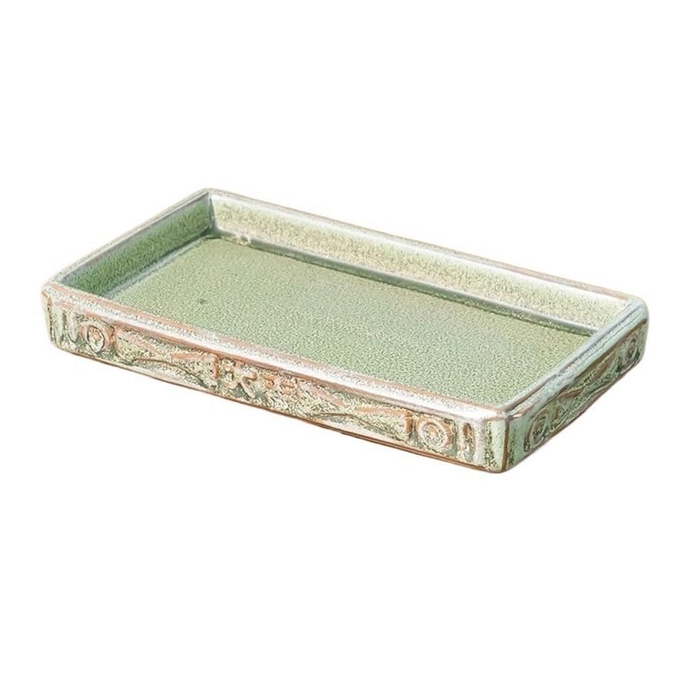 Versatile Vassoi sottovaso in Ceramica con piattino da Giardino for Piante rettangolari(Piccolo)