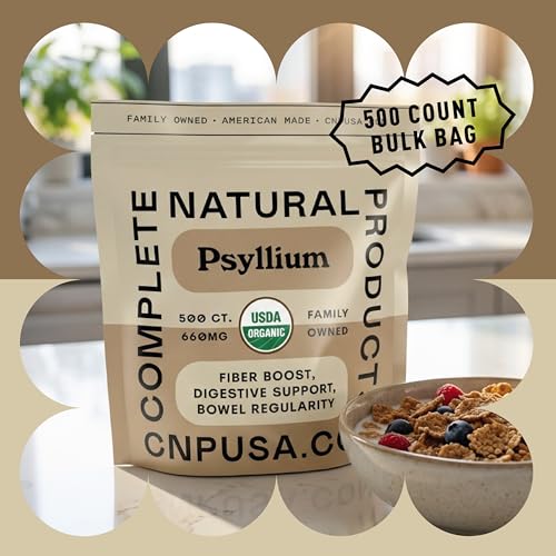 Image of CNP | Organic Psyllium Husk Capsules 660mg - Fiber Caps Colon Aid 500ct