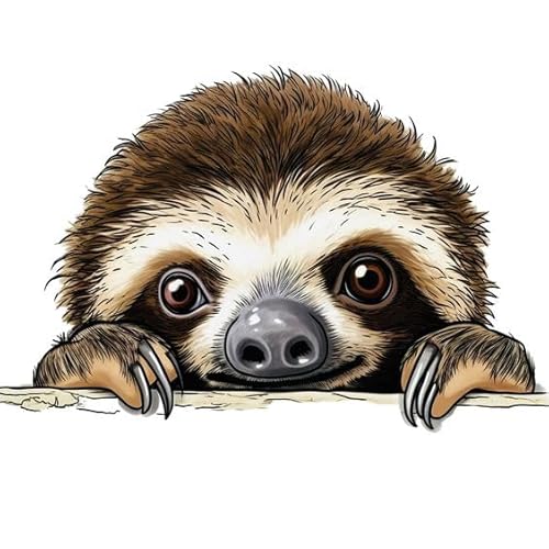 Peeking Sloth Vinyl Sticker 5 Inches Funny Sloth Decals for ...