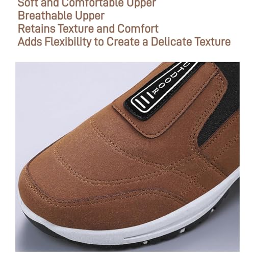 Teresad Shoes Men, Men's Comfortable Waterproof Orthopedic Walking Shoes Hiking Shoes, Slip-On Walking Shoes3