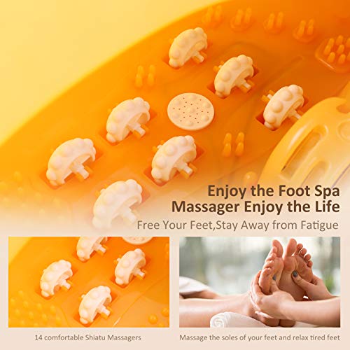 Acevivi Foot Spa Bath Massager With Heat,Vibration,Bubbles,14 Shiatsu Massage Plates,Pumice Stone,Digital Temperature Control,Relieve Foot Fatigue For Home Office Use #TOP3