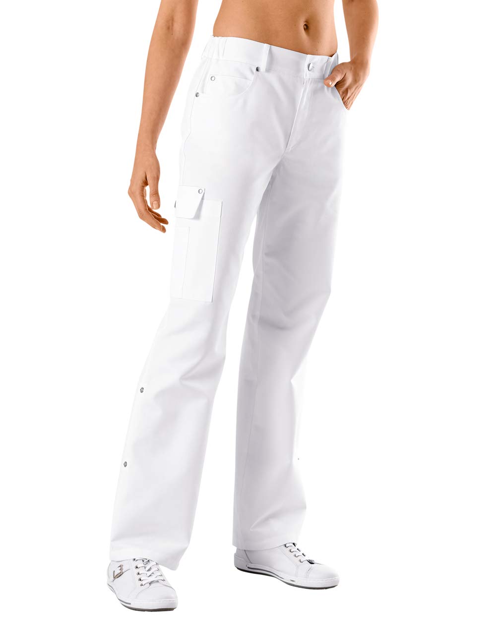 CLINIC DRESS Hose für Damen und Herren, lässige Beinweite, 5-Pocket-Form, Krempelfunktion, Taillenbund mit seitlichem Gummizug, 95 Grad Wäsche