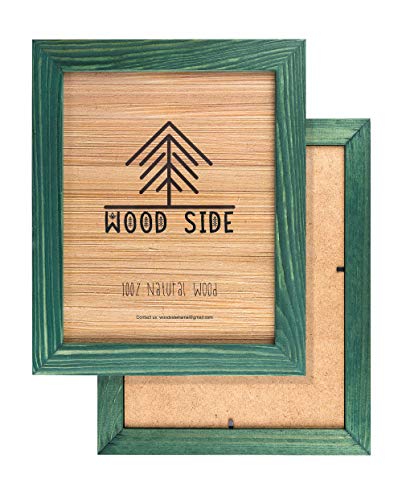 Image of Rustic Wooden Poster Picture Frame 18x24 - Natural Solid Eco Distressed Wood for Wall Mounting Photo Frame - Green