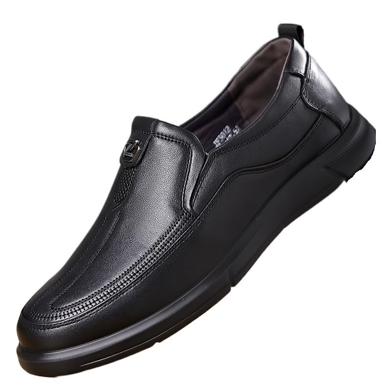 Men's Breathable Leather Loafers Casual Leather Slip-On Oxfords Driving Shoes Dress Soft Comfortable & Light-Weight