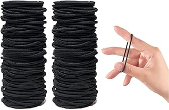 Elina Black Elastic Hair Ties Premium No Damage Ouchless Rubber Bands Stretchable Non-Slip 4MM for Medium Thick Thin Hair, Pain-Free Ponytail Holders, Scrunchy, Women, Men, Girls (Black, 30 Pcs)