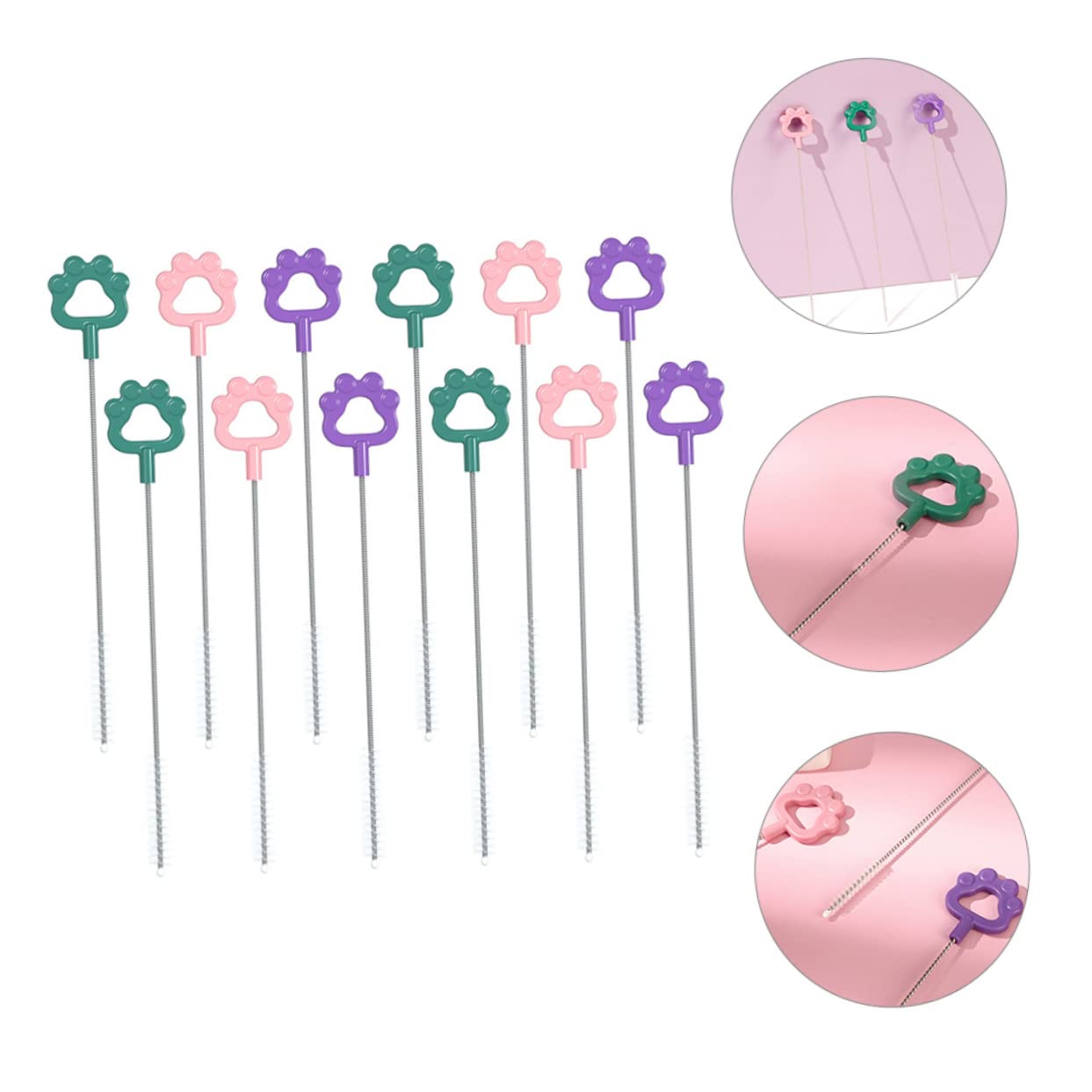 FRCOLOR Juego De 3 Cepillos De Cerdas Flexibles para Limpiar Pajitas Y Tetinas De Biberones Multiusos 12 Unidades X 3