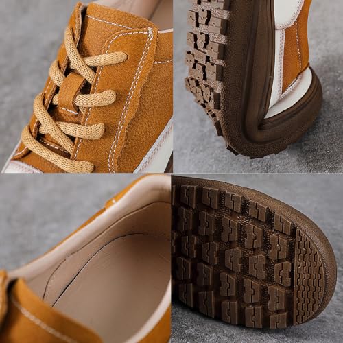 Women's Lace-Up Platform Fashion Sneakers,Comfortable Round Toe Soft Bottom Walking Shoes Breathable Non-Slip Casual Sport Shoes2