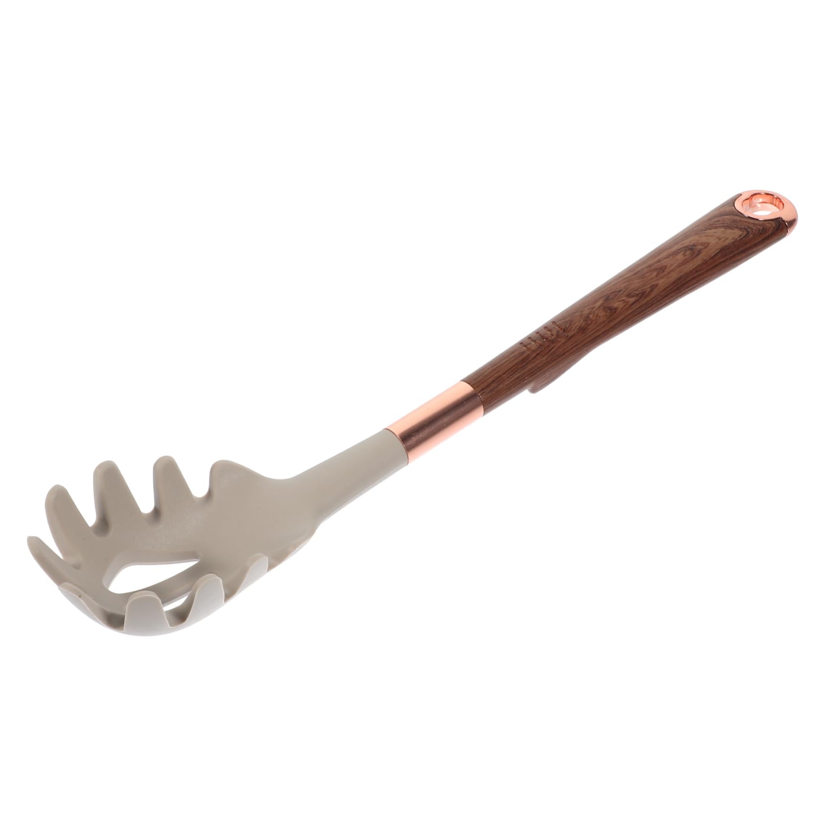 CONGARTENO Silicone Noodles Filters Fettuccine Pasta Colander Spaghetti Tongs Noodle Spoon Pasta Serving Spoons Spaghetti Strainer Noodle Strainer Kitchen Utensil Noodle Fork Khaki