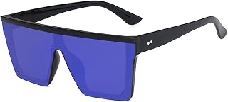 Quadratische, übergroße Sonnenbrille für Damen und Herren, modisch, flaches Oberteil, großer Rahmen
