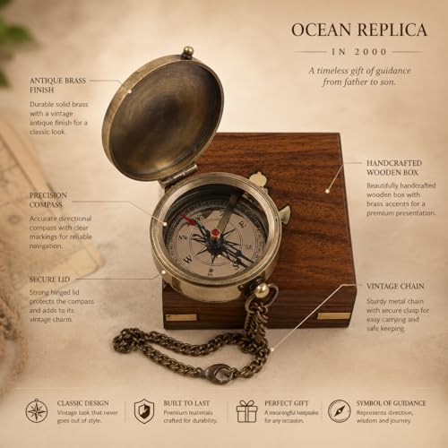 Brújula portátil de latón para camping miniatura 5
