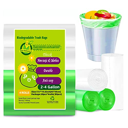 2.6 Gallon Trash Bags, 80 Counts Strong Durable Small Garbage Bags Ultra Thick Trash Can Liners Waste Bin Bags For Bathroom Kitchen Bedroom Office #TOP15