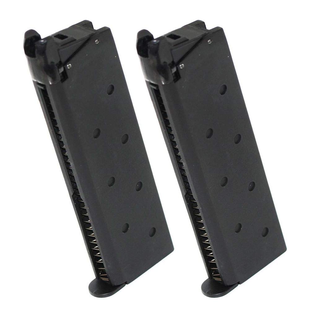 Airsoft Softair 2pcs 25rd Gas Mag Magazin Für M1911 Serie GBB Pistole Schwarz