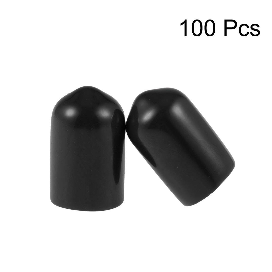 100pcs Rubber End Caps 8mm ID Vinyl Round Tube Bolt Cap Cover Screw Thread Protectors Black (Size : 8.5mm)