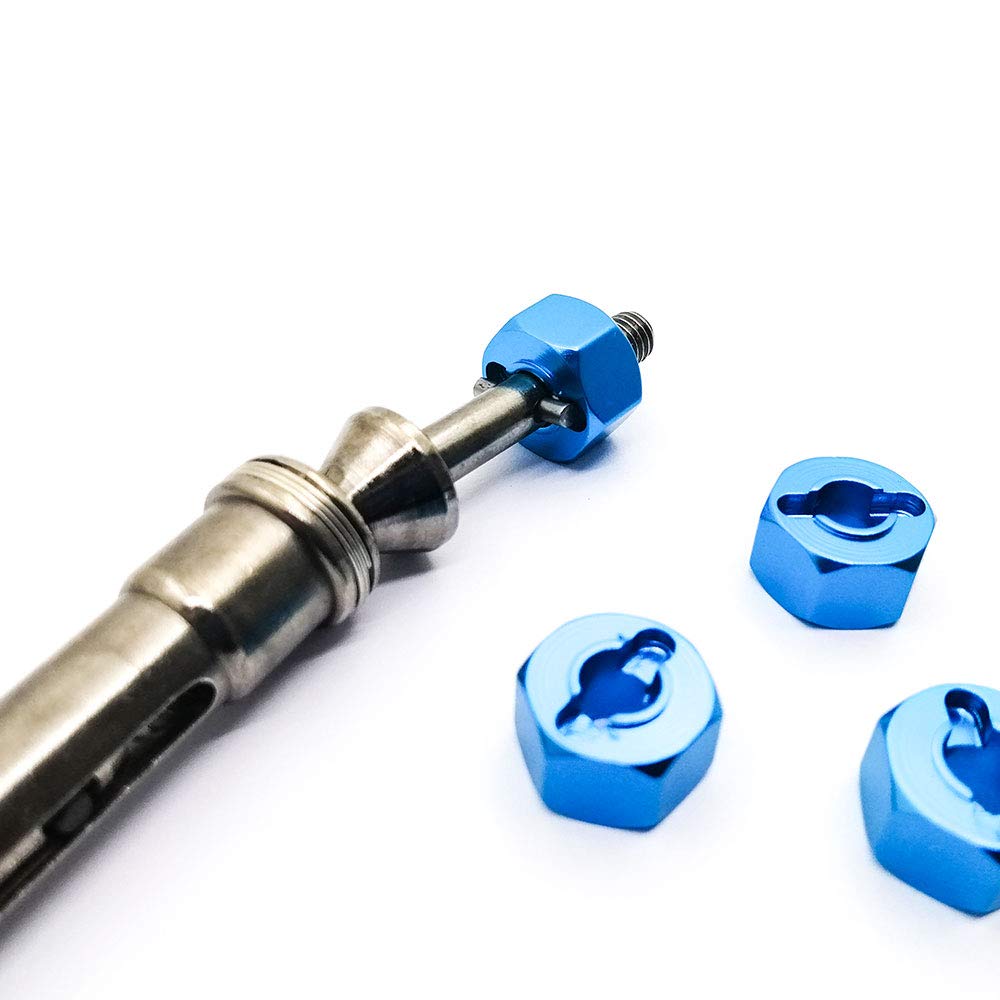 Naroote Ruote da 12 Mm Estensione Hub Esagonale Adattatore Esagono Esagono, Distanziali Esagni Rc in Lega di Alluminio Robusto Leggero per Auto Rc 1/10 (Rosso