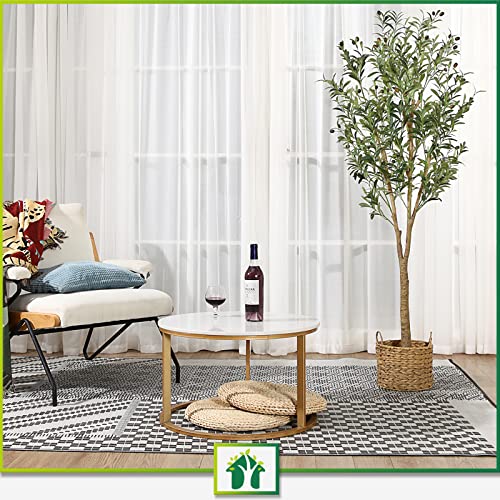 Crosofmi Artificial Olive Tree, 6Ft Fake Olive Plant In Pot, Tall Faux Plant,Potted Faux Topiary Silk Tree For Indoor Entryway Decor Outdoor Home Office Gift #TOP3