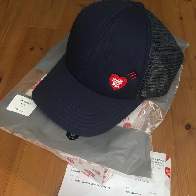 Amazon.co.jp: HUMAN MADE ハートワッペンメッシュキャップ 紺