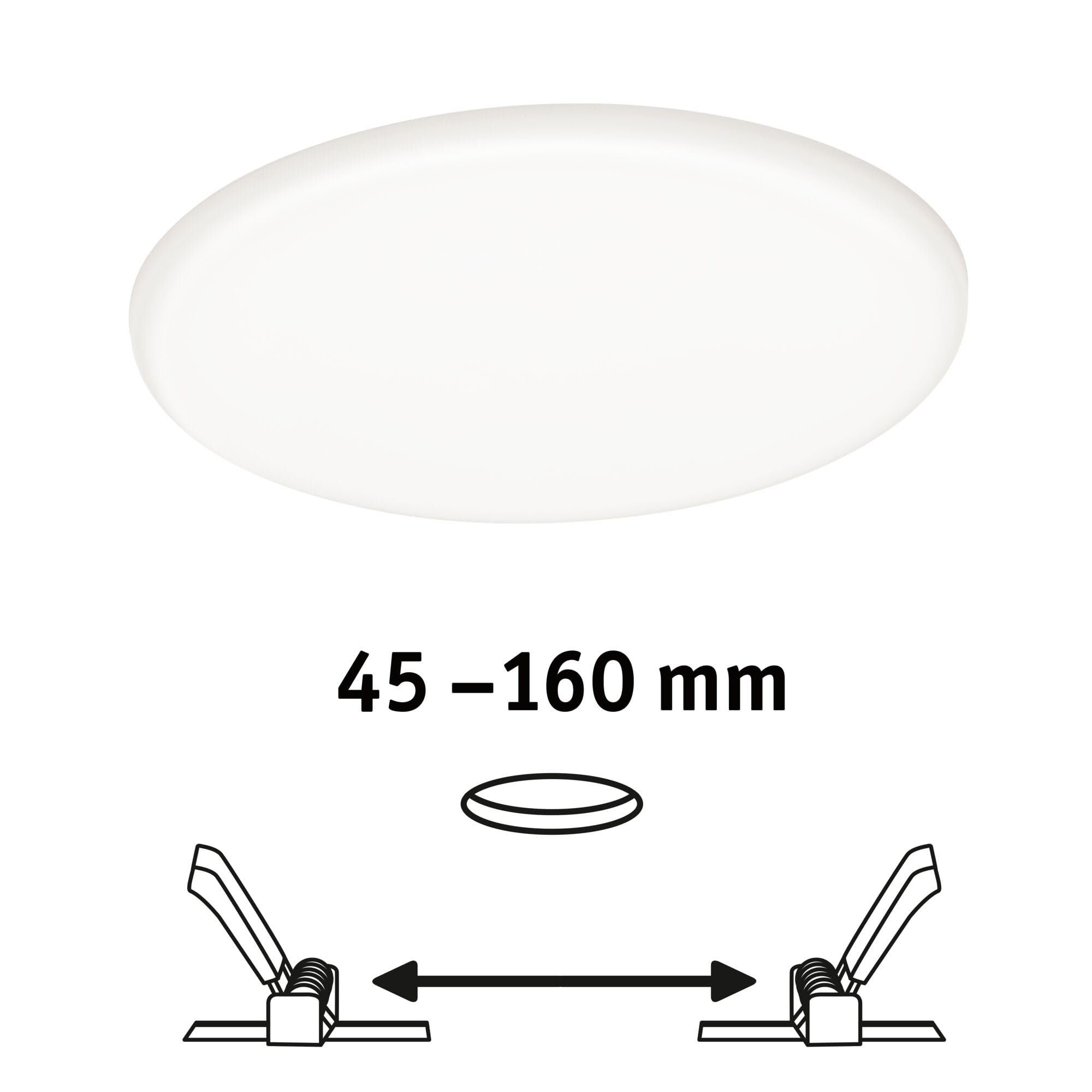 Paulmann 93067 panel LED, oprawa wpusz. Veluna VariFit, IP44 ściem. 3-stopn. 185mm okrągła, w kompl. oprawa sufitowa 1x17,5 W satyn. tw.szt. 4000 K