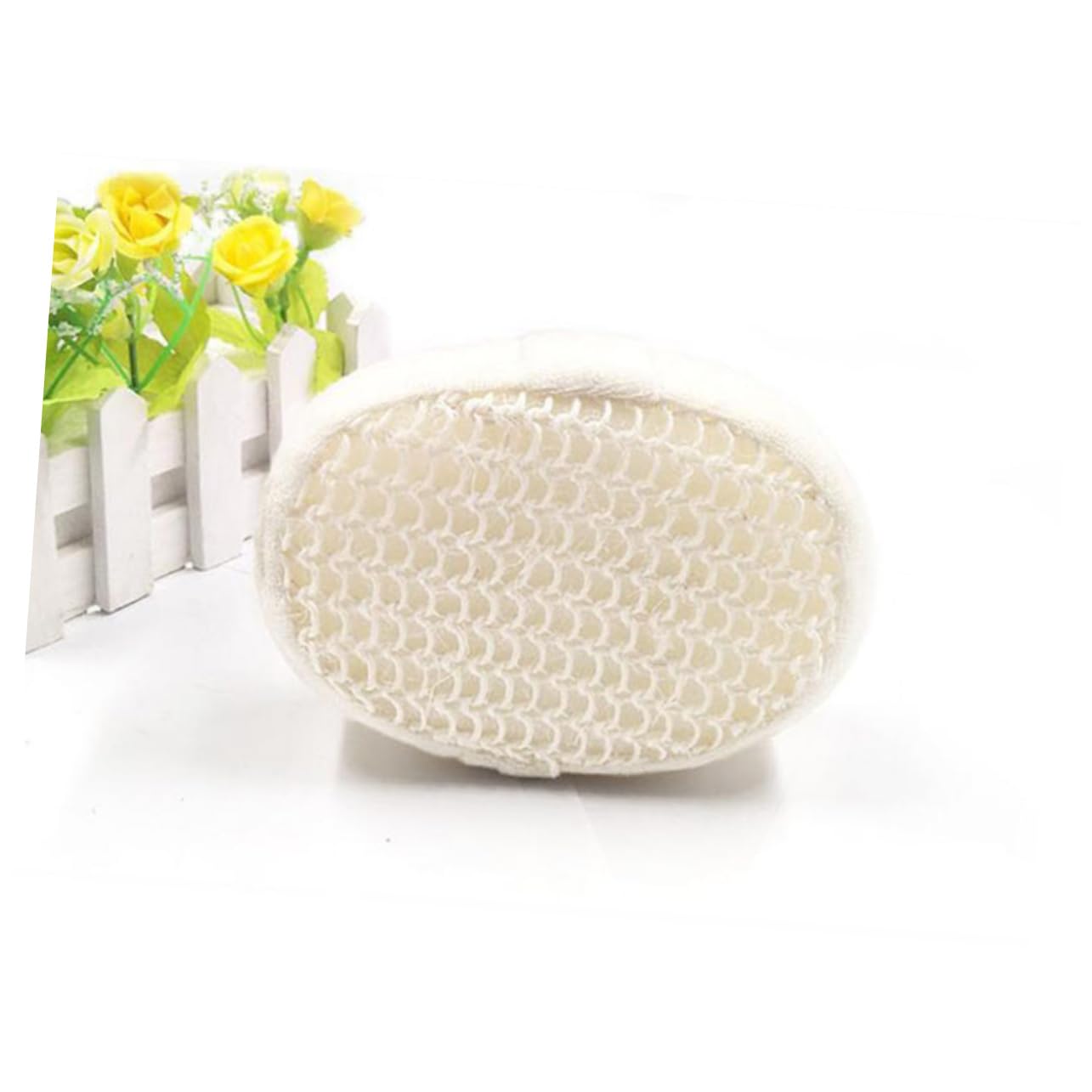 GALPADA 2pcs Exfoliating Loofah Sponge Pads Cotton Linen Oval Scrubber for Gentle Cleansing Increases Circulation Soft Cloth Backing for Smooth Skin Restoration