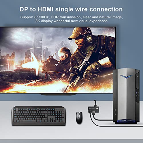 Nawen 8K Displayport 1.4 Mst Hub Splitter, 1 In 2 Out Dp To Dp+Hdmi Video Converter With Mst Function, Support Extend And Mirror Mode, (Windows Pc Only) #TOP4