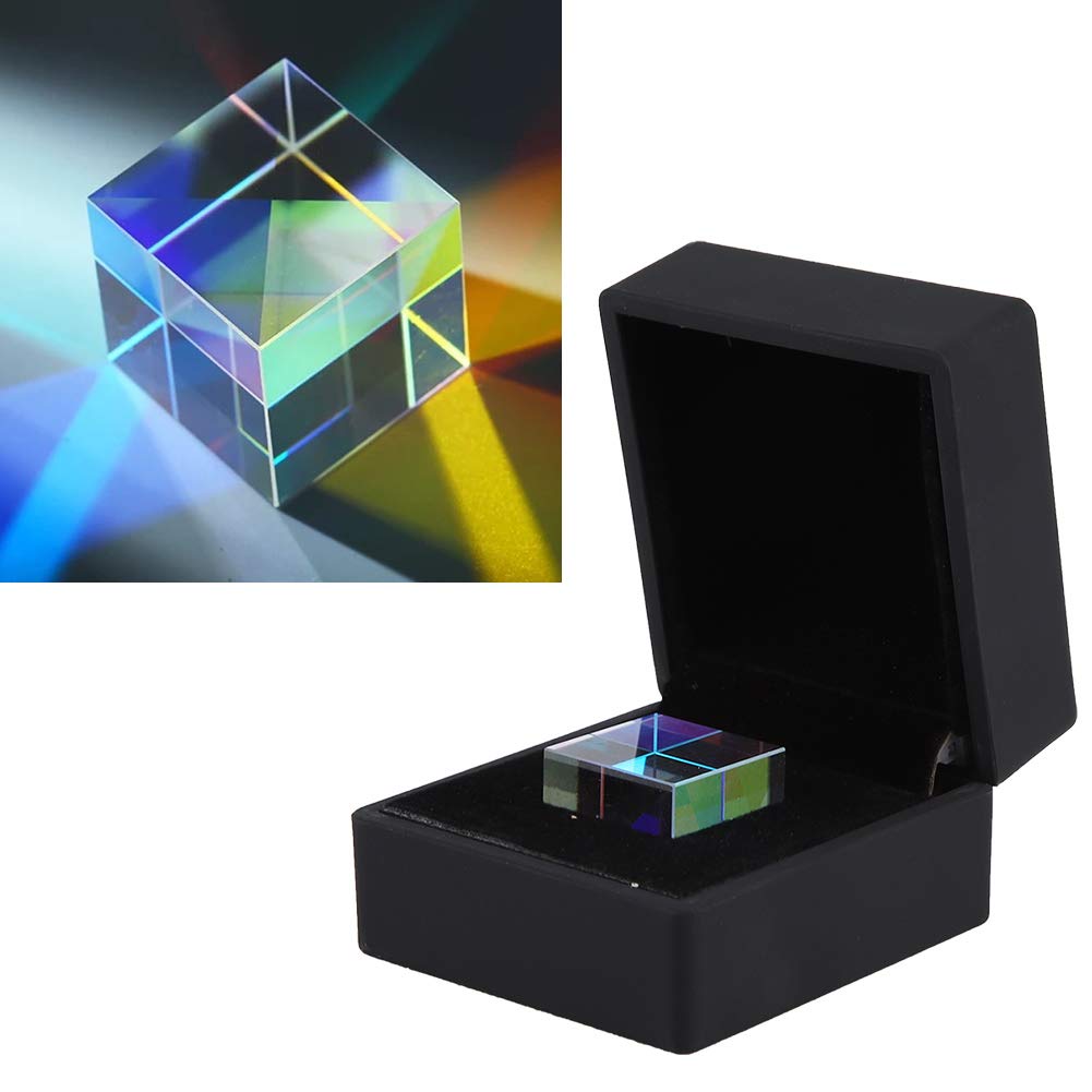 Prisme Cube - Prisme Vitrail Optique 23 x 23 x 23 mm - Prisme d'Expérience Scientifique K9 avec Boîte Cadeau Noir - Pour Expériences Scientifiques Photographie Prisme Enseignement Optique Fisi