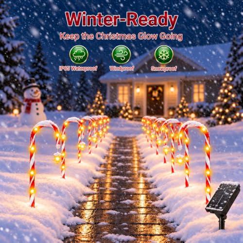 24 Pack Solar Candy Cane Lights Outdoor, Christmas Decorations, 10 Modes $39.99 AC - image 4