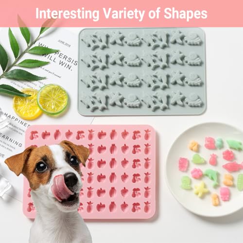 4 Stück Backmatte Hundekekse, Silikon Backmatte für Hundeleckerlies, Backmatten für Hundeleckerlies mit Teigschaber & Backpinsel, BPA-frei Hundebackmatten Silikon für DIY-Hundekekse und Schokolade