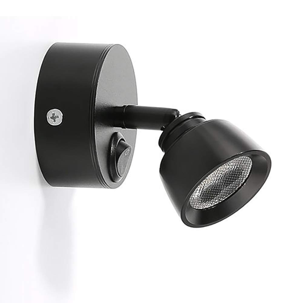 Lámpara de pared LED para leer sin molestar con interruptor y foco ajustable 3W